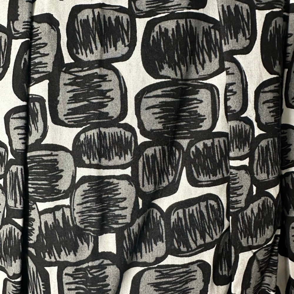 SDII Y2K Pleated Mini Skirt Black White Geometric Print Size L NWT Vintage 90s - Picture 3 of 7